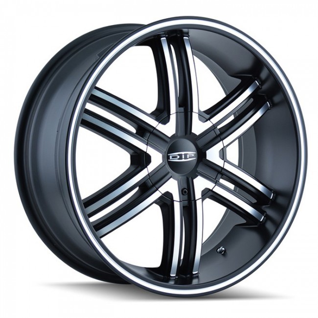 DIP HACK 22x9.5 18et 108 Matte Black Machined Face & Ring