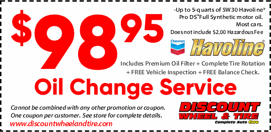 DISCOUNT WHEEL AND TIRE COUPONS 98 95 OIL CHANGE